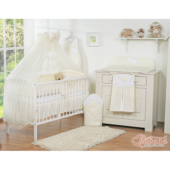 Κουνουπιέρα από chiffon - Hanging Hearts cream Κουνουπιέρα από chiffon - Hanging Hearts cream