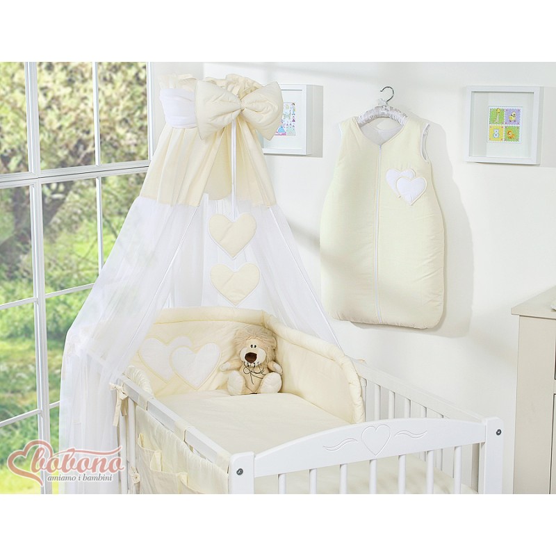 Κουνουπιέρα από Chiffon - Hanging Hearts cream