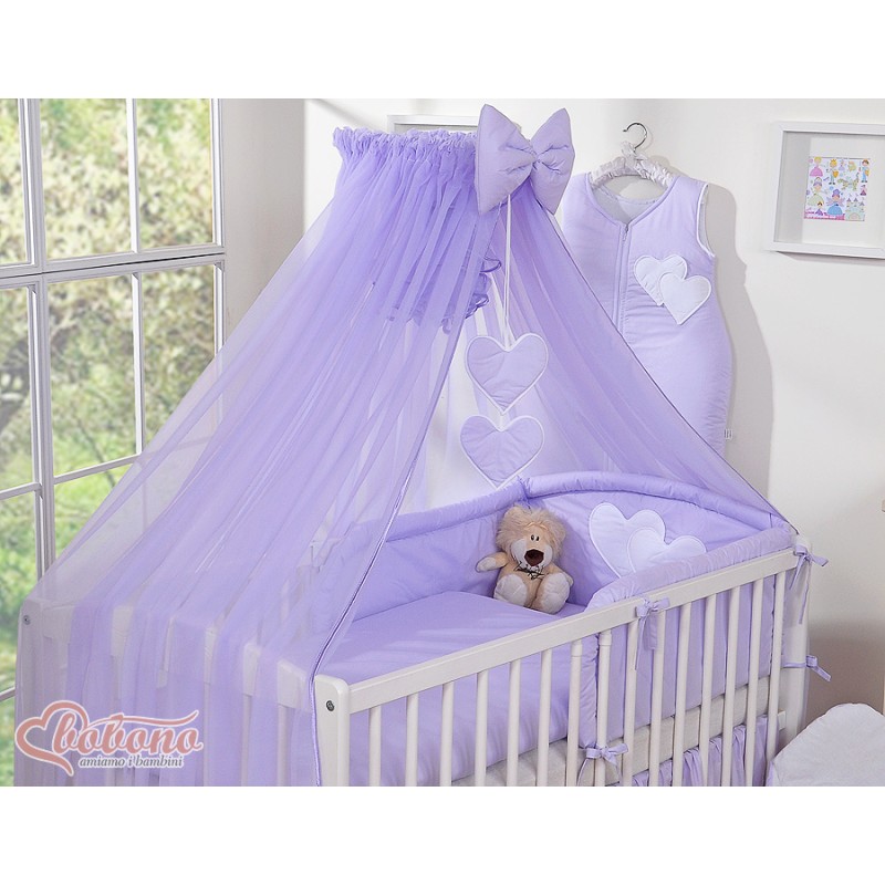 Κουνουπιέρα από chiffon - Hanging Hearts lilac