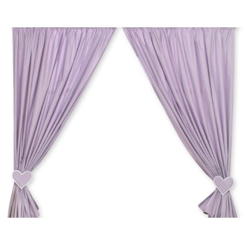 Curtains for baby room- Hanging Hearts lilac