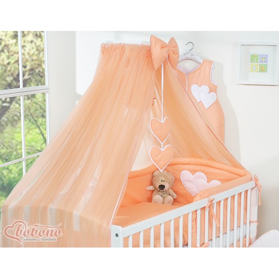 Κουνουπιέρα από chiffon - Hanging Hearts peach Κουνουπιέρα από chiffon - Hanging Hearts peach