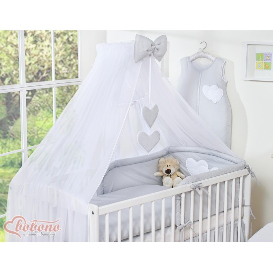 Κουνουπιέρα από chiffon - Hanging Hearts gray Κουνουπιέρα από chiffon - Hanging Hearts gray