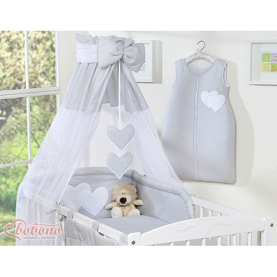 Κουνουπιέρα από Chiffon - Hanging Hearts gray Κουνουπιέρα από Chiffon - Hanging Hearts gray