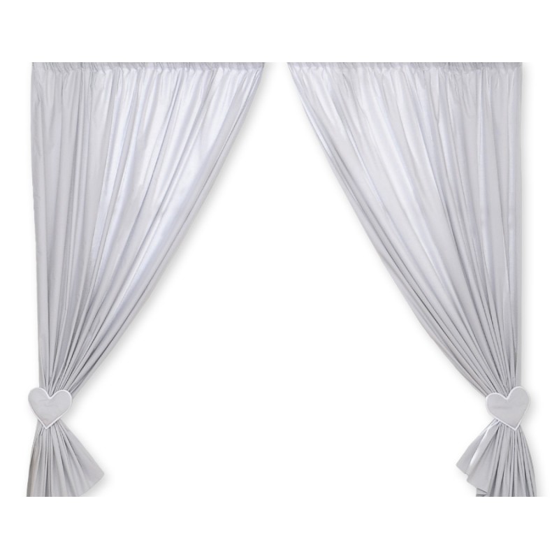 Curtains for baby room- Hanging Hearts gray
