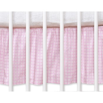 Dust Ruffle-Masking flounce 120x60cm- Hkanging Hearts pink checkered