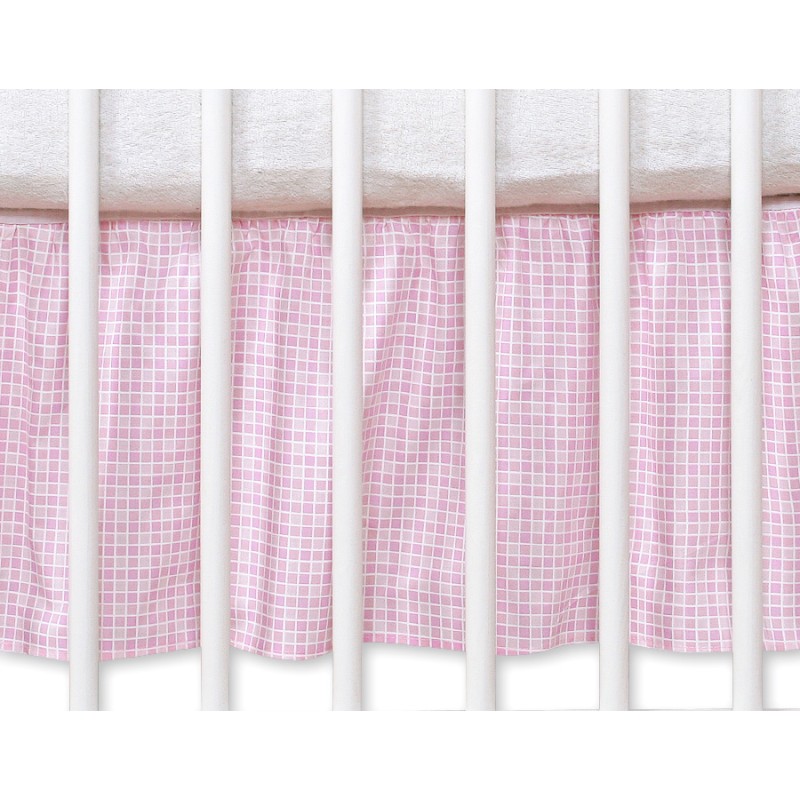 Dust Ruffle-Masking flounce 120x60cm- Hkanging Hearts pink checkered