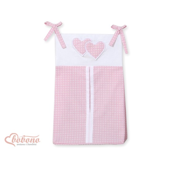 Diaper bag- Hanging Hearts pink checkered