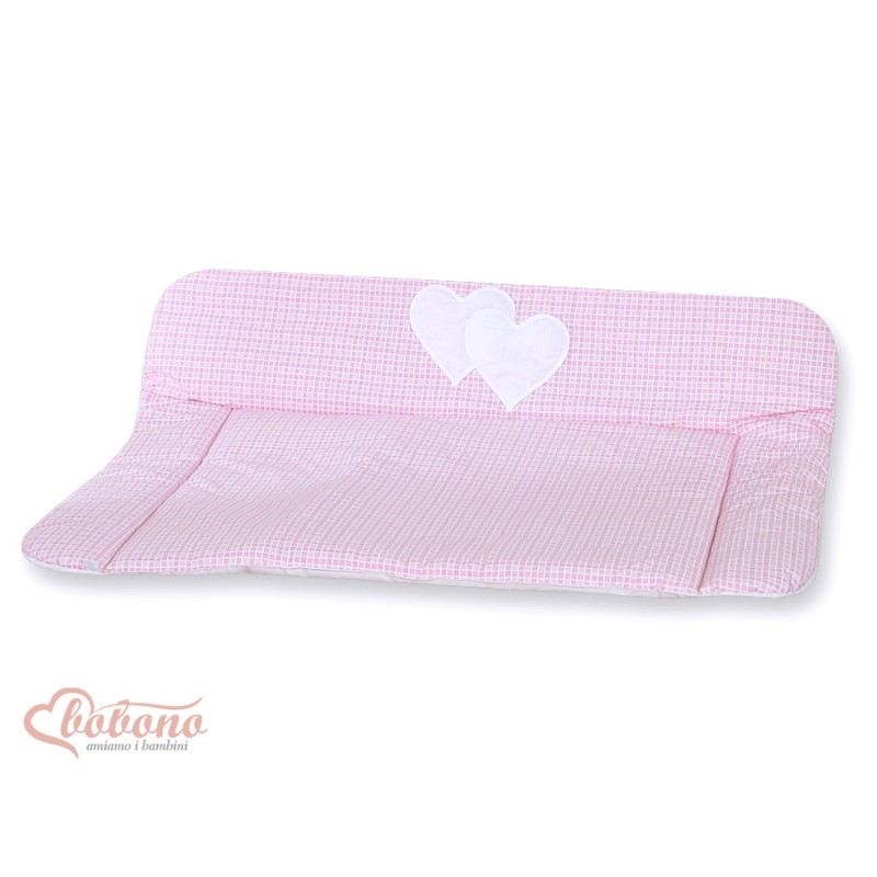 Soft changing mat- Hanging Hearts pink checkered