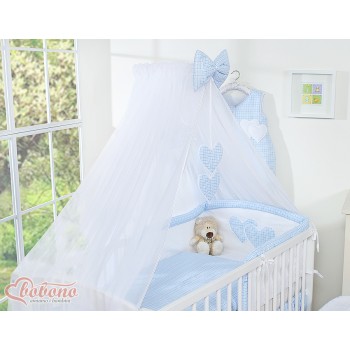 Κουνουπιέρα από chiffon - Hanging Hearts blue checkered