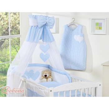 Κουνουπιέρα από Chiffon - Hanging Hearts blue checkered