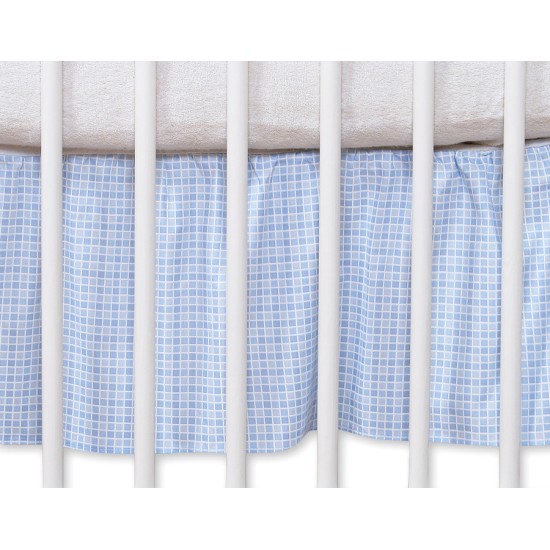 Dust Ruffle-Masking flounce 120x60cm- Hkanging Hearts blue checkered