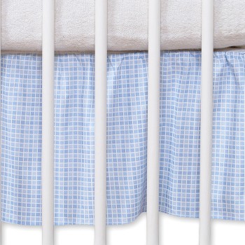 Dust Ruffle-Masking flounce 140x70cm- Hanging Hearts blue checkered