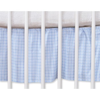 Dust Ruffle-Masking flounce 140x70cm- Hanging Hearts blue checkered