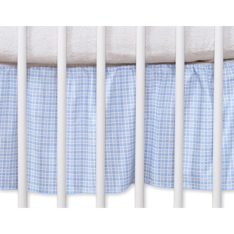 Dust Ruffle-Masking flounce 140x70cm- Hanging Hearts blue checkered