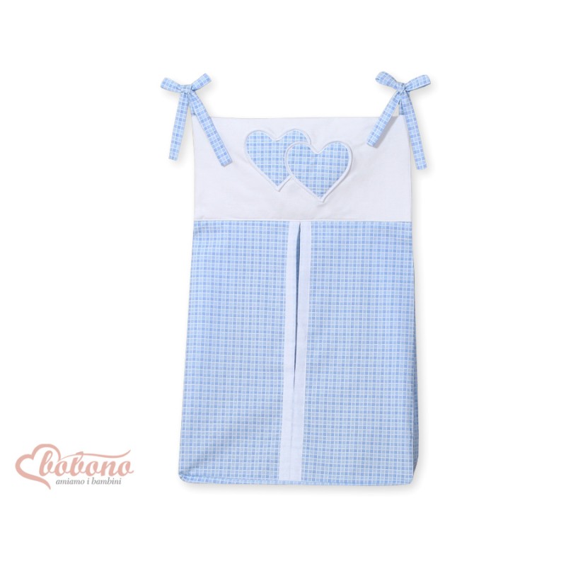 Diaper bag- Hanging Hearts blue checkered
