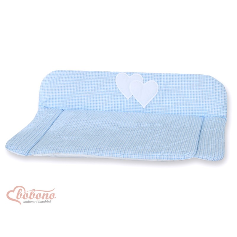 Soft changing mat- Hanging Hearts blue checkered