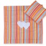 Bedding set 2-pcs 75x75cm NEWBORN SQUARE- Hearts orange strips