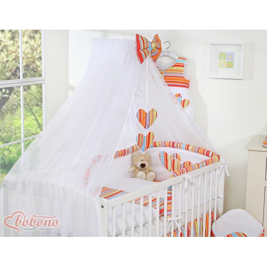 Κουνουπιέρα από chiffon - Hanging Hearts orange strips Κουνουπιέρα από chiffon - Hanging Hearts orange strips
