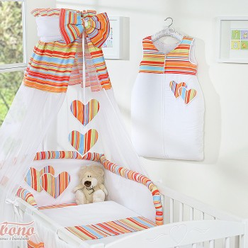 Κουνουπιέρα από Chiffon - Hanging Hearts orange strips