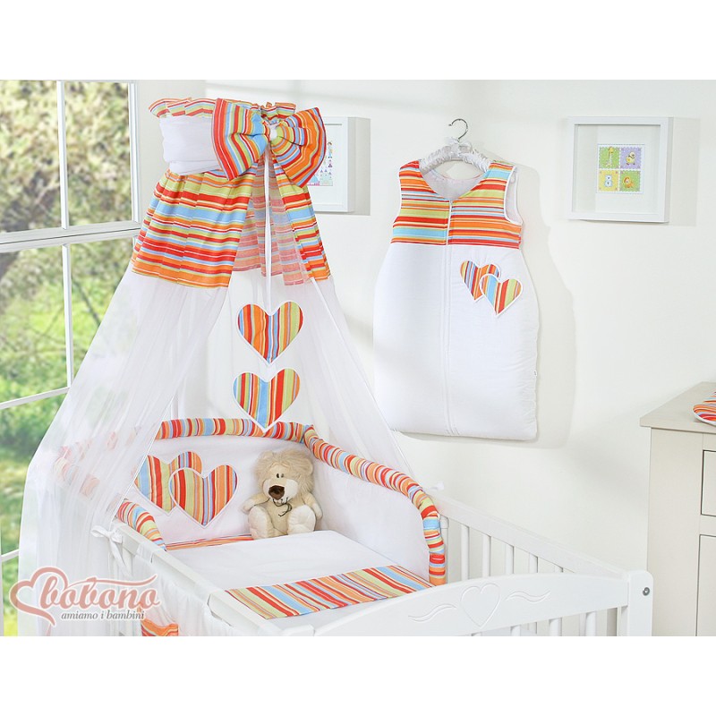 Κουνουπιέρα από Chiffon - Hanging Hearts orange strips