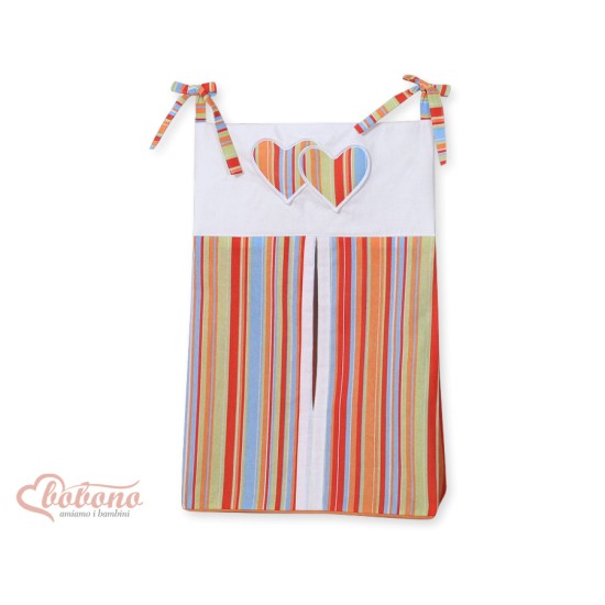 Diaper bag- Hanging Hearts orange strips