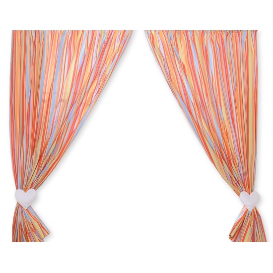 Curtains for baby room- Hanging Hearts orange strips