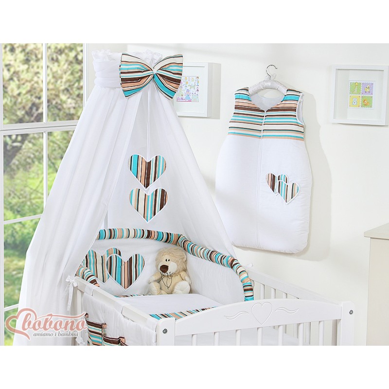 Κουνουπιέρα Υφασμάτινη - Hanging Hearts brown strips