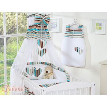 Κουνουπιέρα από Chiffon - Hanging Hearts brown strips