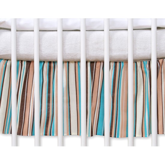 Dust Ruffle-Masking flounce 140x70cm- Hanging Hearts brown strips Dust Ruffle-Masking flounce 140x70cm- Hanging Hearts brown strips