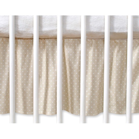 Dust Ruffle-Masking flounce 140x70cm- Hanging Hearts white polka dots on beige
