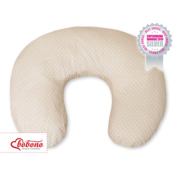 Poszewka na rogala serduszka kropki na beżu