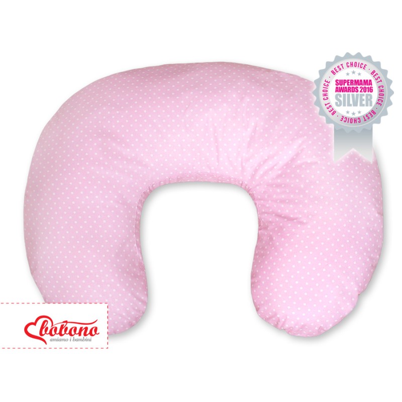 Poszewka na rogala serduszka kropki na różu