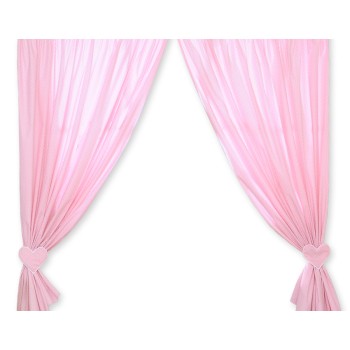 Curtains for baby room- Hanging Hearts white polka dots on pink