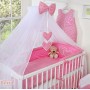 Κουνουπιέρα από chiffon - Hanging Hearts dark pink checkered