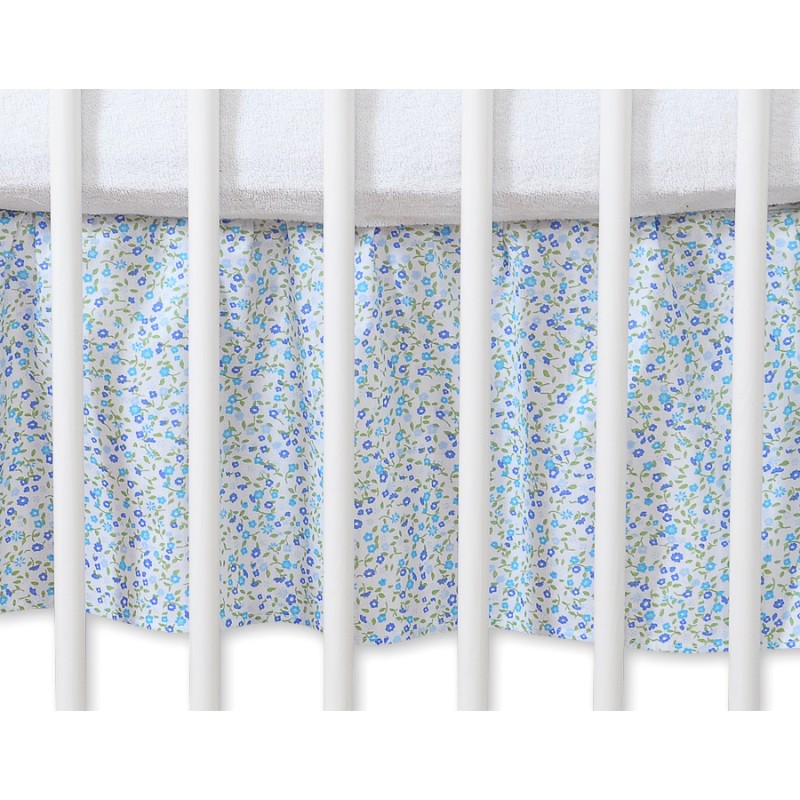 Dust Ruffle-Masking flounce 120x60cm- Hanging Hearts blue flowers