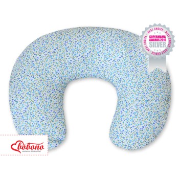 Poszewka na rogala serduszka łączka niebieska