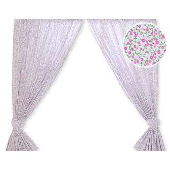 Curtains for baby room- Hanging Hearts pink flowers