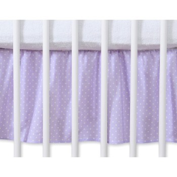 Dust Ruffle-Masking flounce 140x70cm- Hanging Hearts white polka dots on lilac