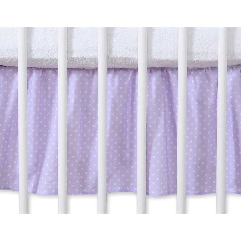 Dust Ruffle-Masking flounce 140x70cm- Hanging Hearts white polka dots on lilac