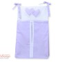 Diaper bag- Hanging Hearts white polka dots on lilac