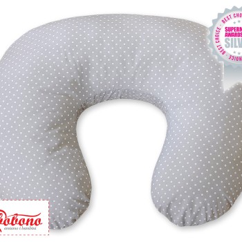 Μαξιλάρι Θηλασμού - Hanging hearts white polka dots on grey