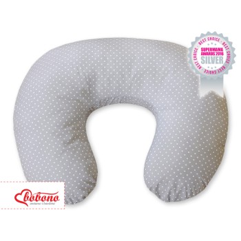 Μαξιλάρι Θηλασμού - Hanging hearts white polka dots on grey