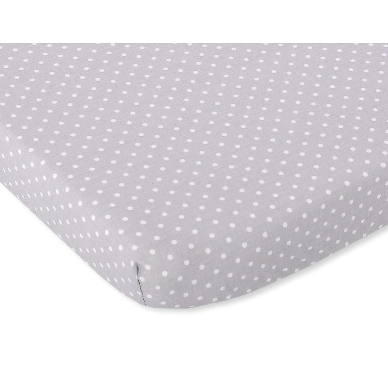 Sheet made of cotton 120x60cm white polka dots on grey