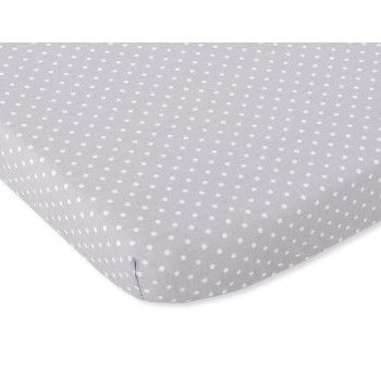 Sheet made of cotton 140x70cm white polka dots on grey
