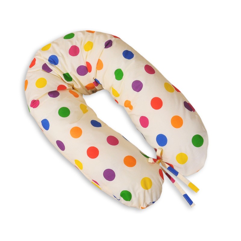 Μαξιλάρι Εγκυμοσύνης LONGER - Dark polka dots on cream