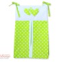 Diaper bag- Hanging Hearts white dots on green