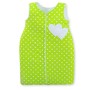 Sleeping bag- Hanging hearts white dots on green
