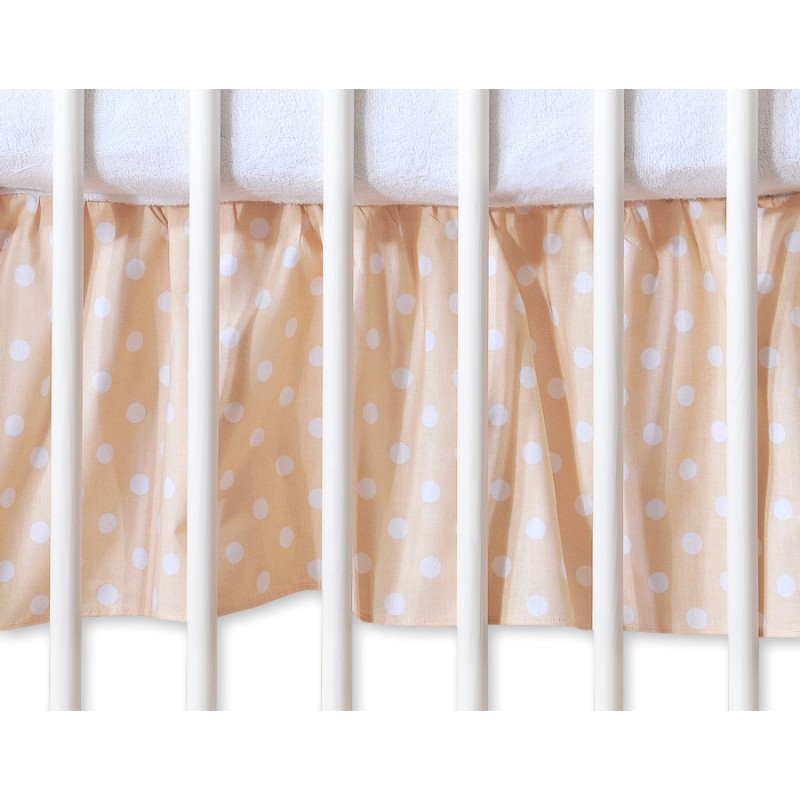 Dust Ruffle-Masking flounce 120x60cm- Hanging Hearts white dots on beige