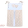 Diaper bag- Hanging Hearts white dots on beige