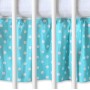 Dust Ruffle-Masking flounce 140x70cm- Hanging Hearts white dots on turquoise